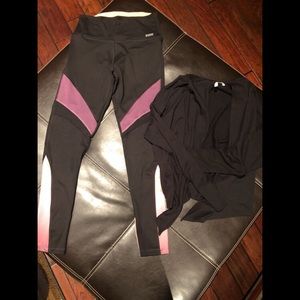 Victoria Secret flyaway cardigan and leggings Med